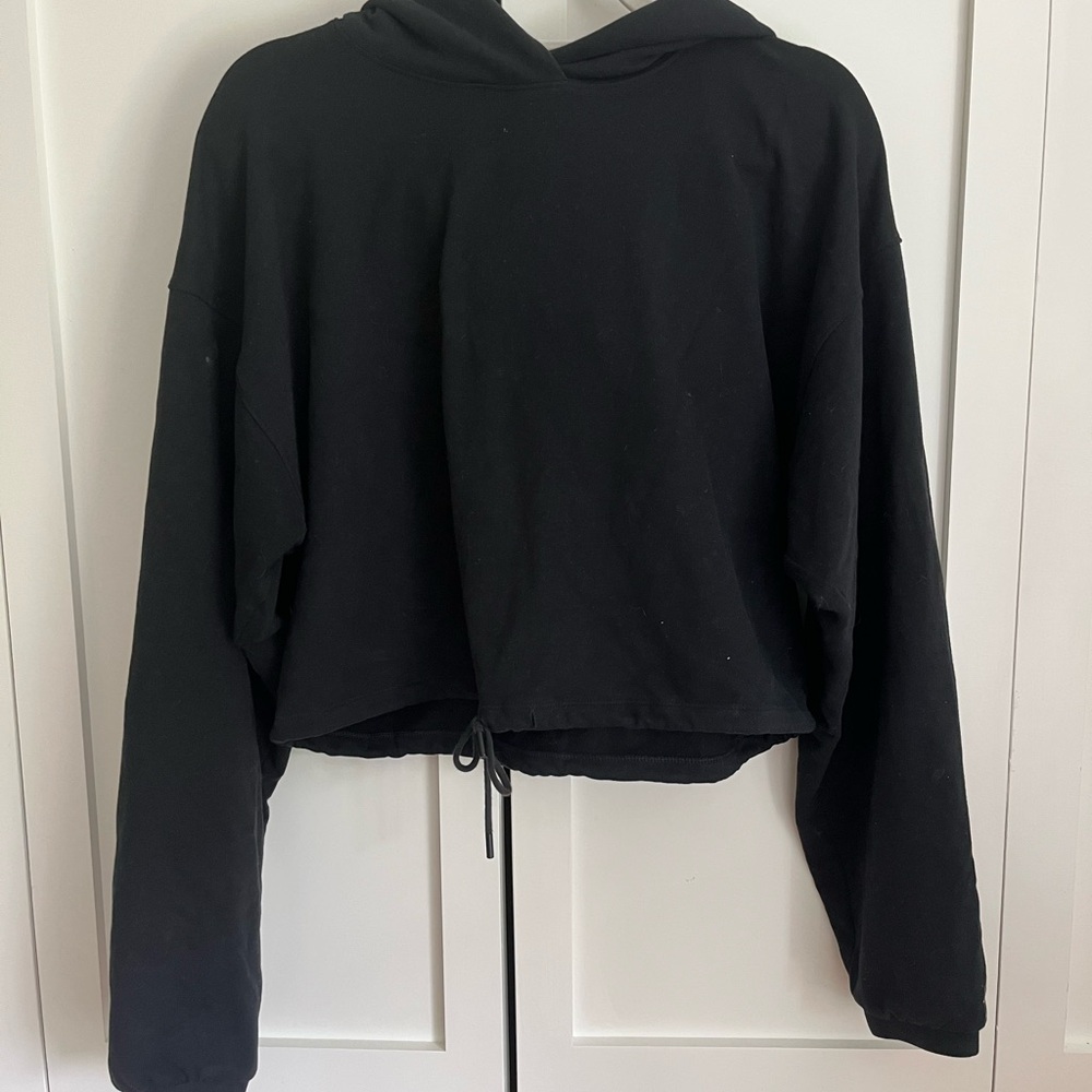 Babaton Black Cropped Oversized Hoodie